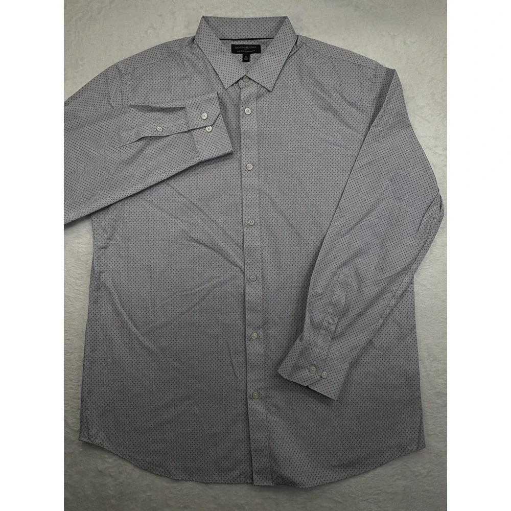 Banana Republic Non Iron Standard Fit Men's XL Long Sleeve Casual Shirt Purple